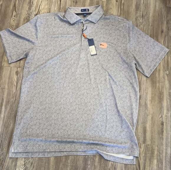 Stitch Other - Stitch Golf Surfsong Polo Shirt Moonlight Blue Leaf Print Men's XL